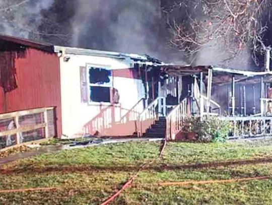 Blaze erupts in mobile home