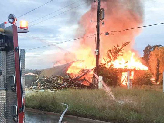 Building destroyed by fire