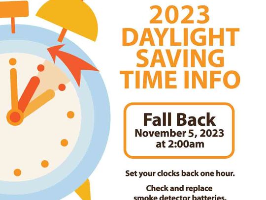 Daylight Savings Time - Fall back November 5