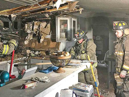 Mobile home damaged in fire