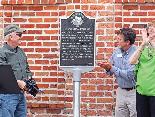 Replacement historical marker dedicated at site of county’s first hotel