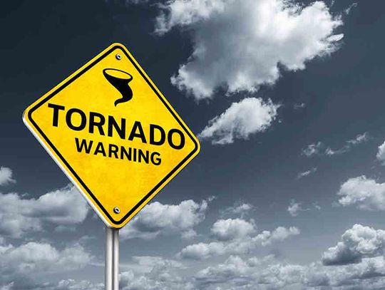 Tornado warning issued Monday