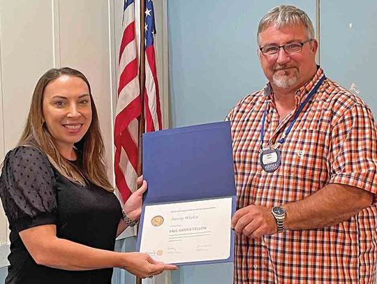 Wigley presented with Rotary award