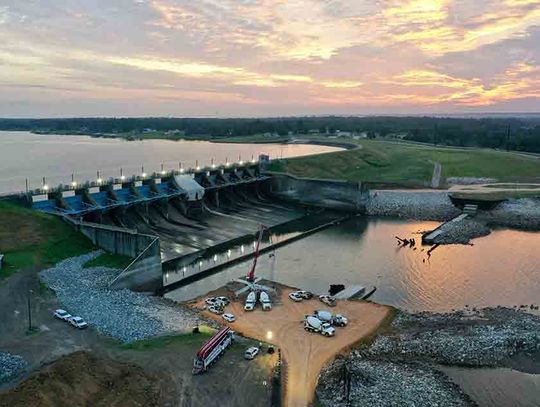 Work to shore up Livingston Dam continues