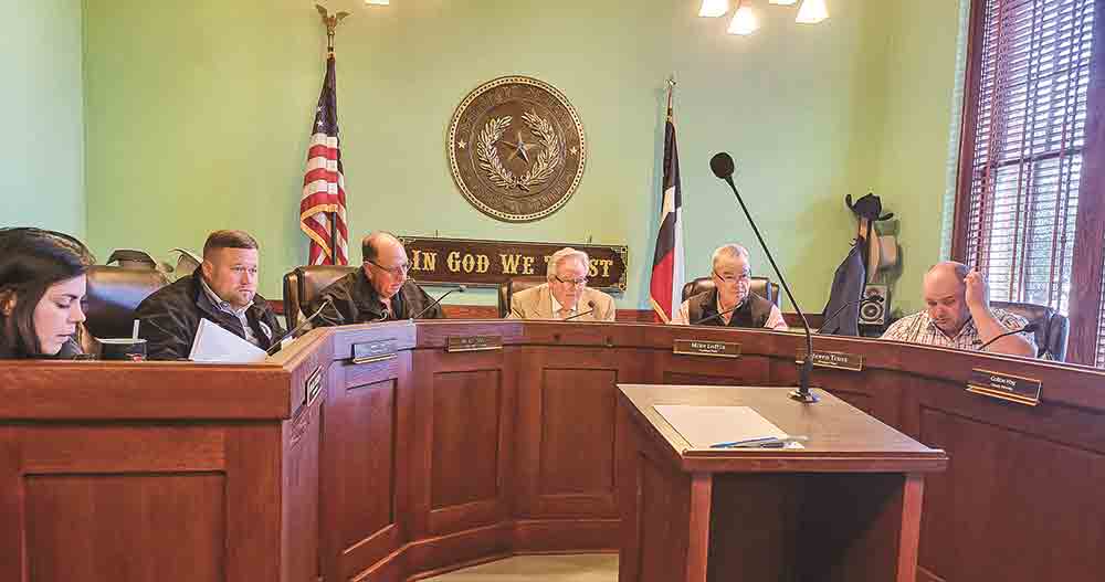 Newly elected County Judge Danny Martin presides over his first meeting on Jan. 10. Photo by Tony Farkas