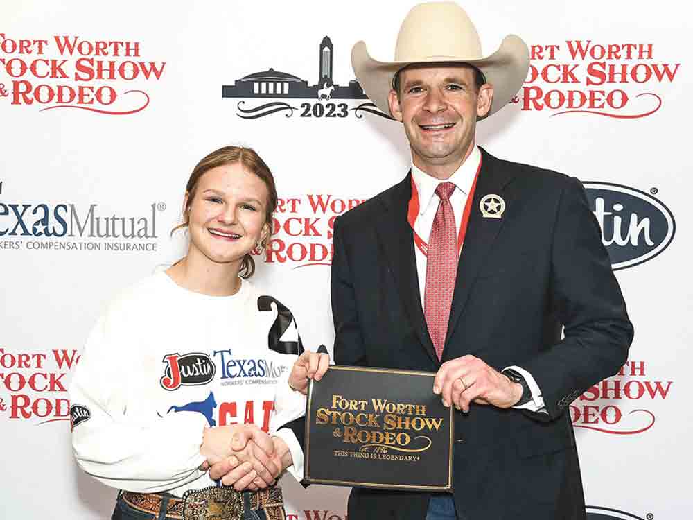 Layla Howton picked up a calf in the annual Calf Scramble. Courtesy photo