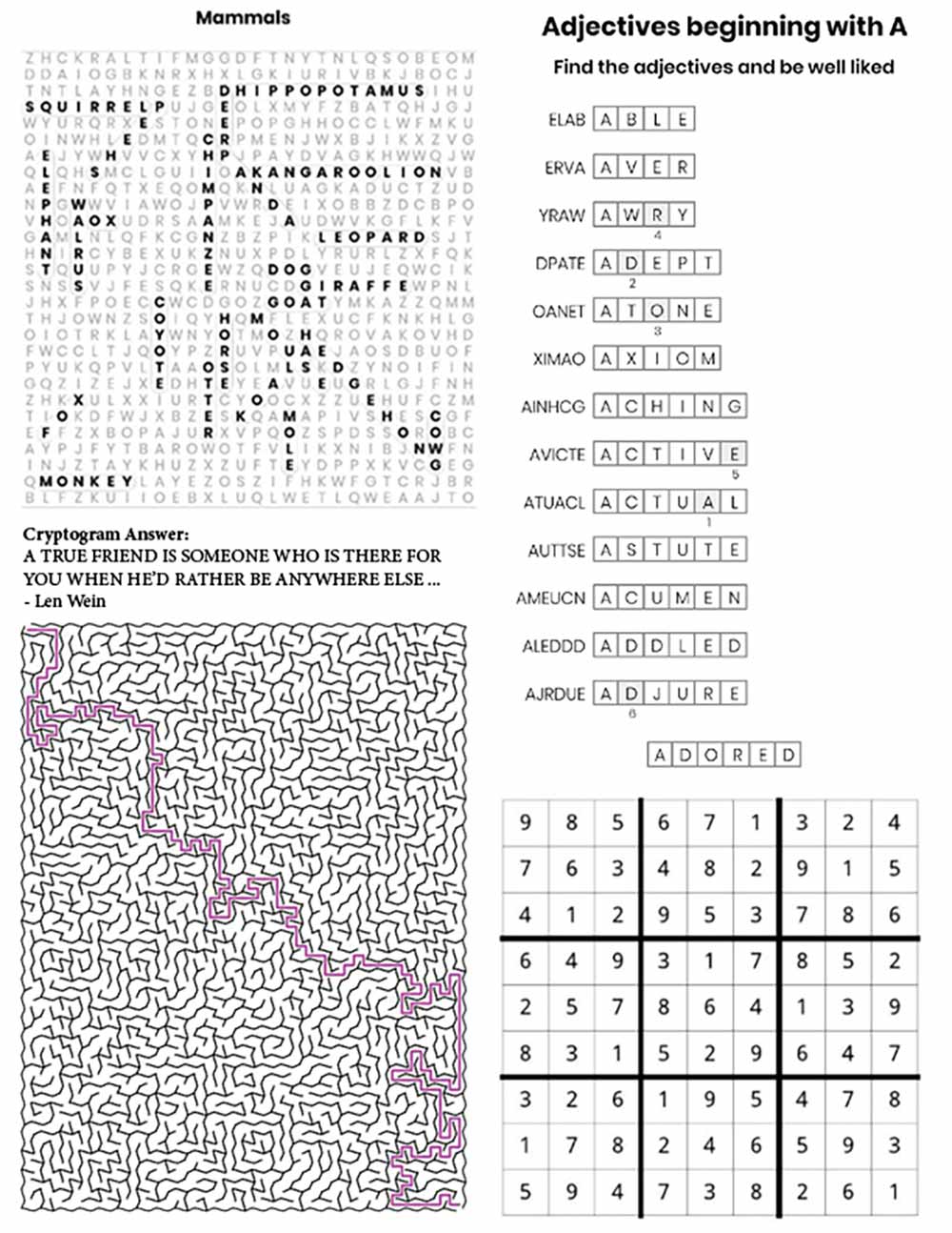 061523 puzzle answers