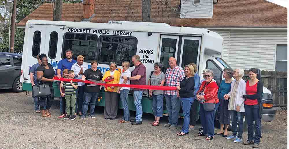 Bookmobile ribbon cutting