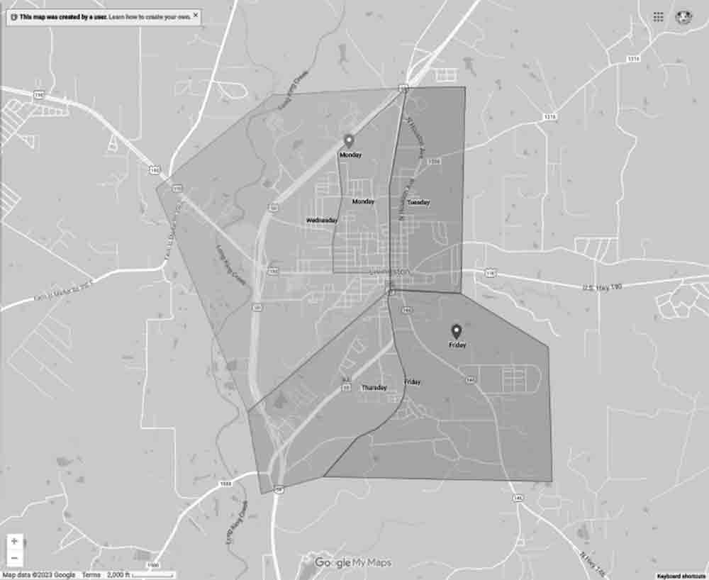 City of Livingston Solid Waste Collection Map Google My Maps