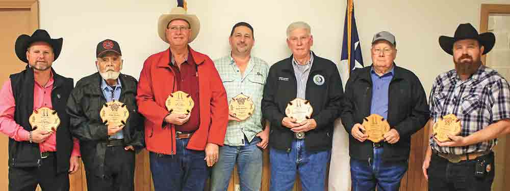 Top firefighters for 2022 include (from left) Scott Womack, Jerry Tullos, Neal Smith, Ricky Hortman, John Chamberlain, Billy Slaughter and Dustin Napier. Photo by Tony Farkas