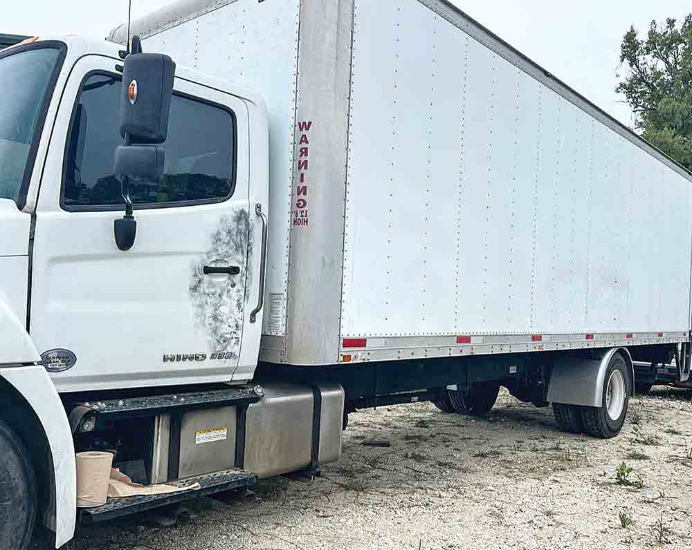 A box truck driven by two suspects attempted to steal diesel fuel from a store in Shepherd. Courtesy photos