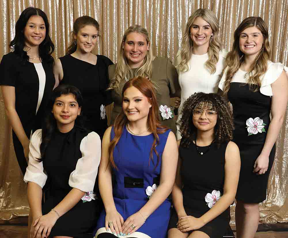 The Ladies in Waiting were also announced last week. Standing (left to right):  Maycie Allen-Warren, Sydnie Odom-Woodville, Chloe Powers-Colmesneil, Brilynn Gore-Warren, Madison Wainwright-Woodville. Sitting (left to right):  Emily Mejia-Warren, Lacey Chapman-Spurger, Alyssa White-Chester. The theme for the Dogwood Festival this year is “New Beginnings in Tyler County – 80 Years of Traditions.” The festival will kick off with Festival of the Arts weekend out at Heritage Village on March 18-19, then Western weekend will take place March 24-25 and the Queen’s Weekend is scheduled for April 1.   Photographs by Becki Byrd | Dogwood Festival Photographer