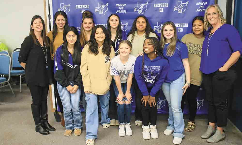 The Shepherd seventh-grade girls basketball team placed in consolation in the district tournament. Photo by Tony Farkas