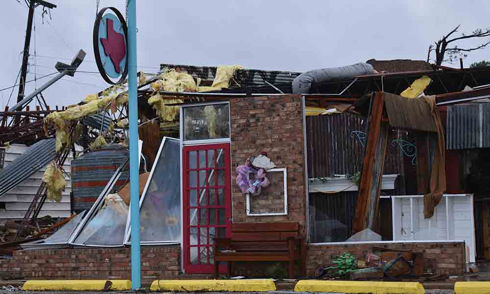 The remnants of a strip mall on 287, right after the tornado tore through. Jan White Photo - HCC