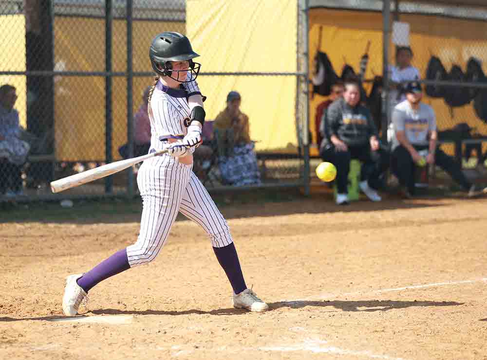 Lauren Citrano hits a homerun on the first pitch of the Lady Jackets’ game against Center.  BECKI BYRD | TCB