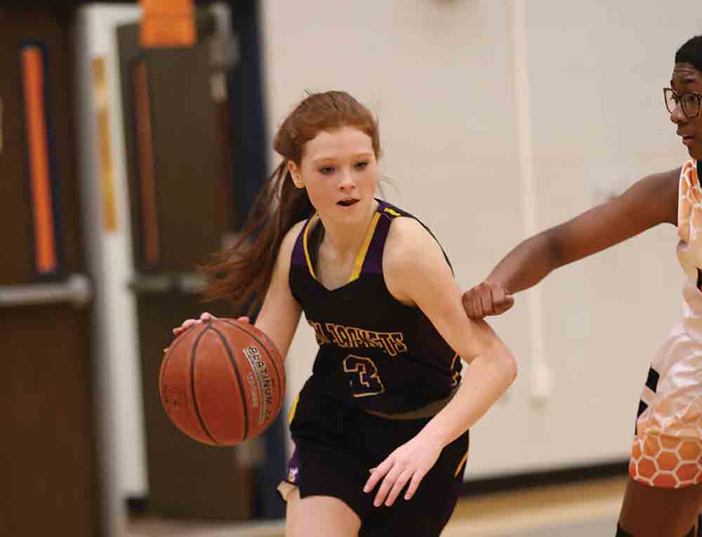 Sydney Brock goes by a defender at Goodrich. 