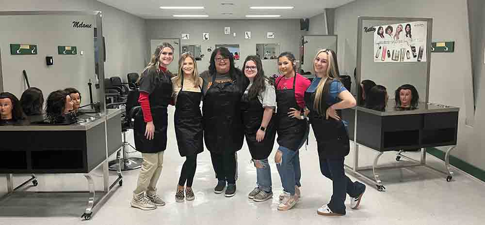 Groveton High School cosmetology students will be heading to Corpus Christi to compete at the state level. Courtesy photo