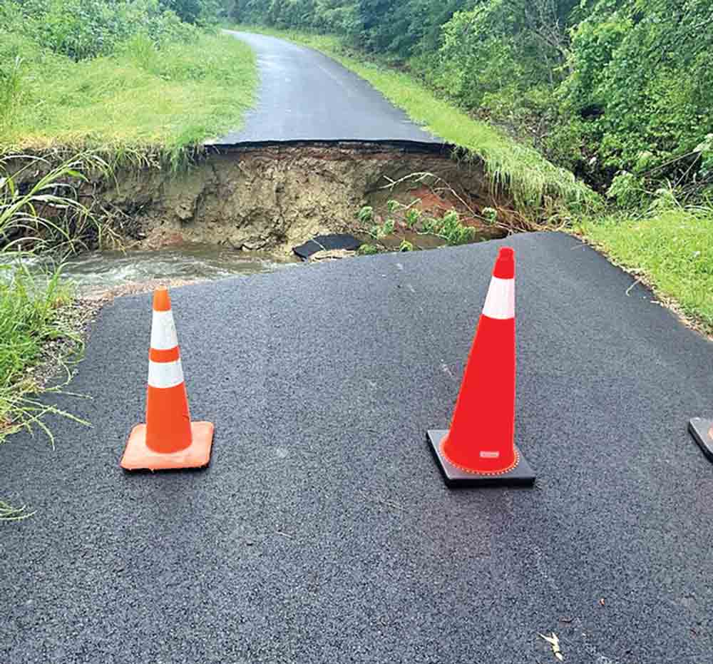 Hidden Cove Road suffered a major washout due to recent storms.