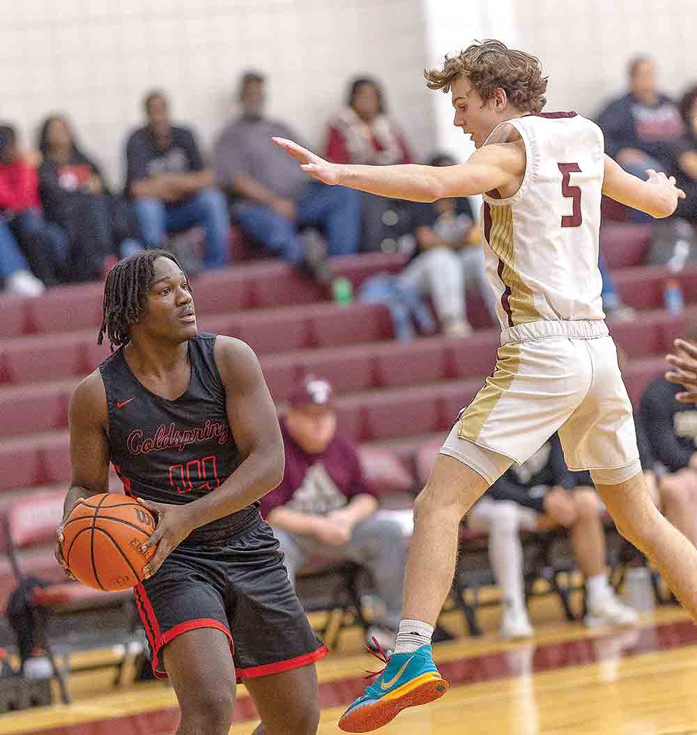 By Charles Ballard SJNT correspondent  COLDSPRING — The game came down to 3 points and 1 minute, but Coldspring couldn’t catch up and lost to the Tarkington Longhorns 59-56 on Saturday. The Trojans lead the first and second quarters but lagged behind in the third and fourth, even though the lead toggled back and forth during the second half.  With 1.6 seconds left, Tarkington hit a 3-point shot that rocked the gym floor, and with less than a second left on the clock the ball was inbounded to Luke Monroe, who launched a shot that could have tied the game that ringed out of the basket.  Monroe had 21 points for the night and Kelvin Harden posted 10. Eric Sykes had 8 points while Jacorrion Jackson had 7 points.  The Coldspring and Crockett losses last week sent Shepherd into the sole No. 1 spot in district. On Friday, the Trojans downed the Crockett Bulldogs 52-49. Shepherd The Pirates branded the Longhorns 65-57 on Friday, and Head Coach Jeremy Bennett praised the team’s tenacity as they kept fighting for the lead. Brayden White led scoring with 22 points, followed by Tristen Cullum with 18 points and Braydon Mettlen with 13.  Brayden White said, “We worked hard this week to be able to do our job against the Horns. The Horns are a good team and we had to keep our focus.” On Jan. 23, the Pirates beat Onalaska 77-63. Payton Burton led scoring with 20, followed by Brayden White with 13 and Rogelio Covarruias and Brayden Mettlen each with 12. Mettlen also pulled in 10 rebounds.  Girls On Saturday, the Coldspring Lady Trojans stunned Lady Horns 46-43 after a fourth-quarter surge.  The first quarter found the Lady Trojans down 16 to 4 and looking for some answers on how to stop the aggressive Lady Horns. At the half, Coldspring found themselves down 28-16 with no answer for the Lady Horns’ offense.  Things changed in the second half, as the Lady Trojans managed to take control of the game by slowing the pace down and getting back to the basics. Coldspring climbed to within 3 of Tarkington in the third quarter, and a 16-point fourth gave them the win. Head Coach Monique Whittaker urged the girls to control the tempo and the ball. “They were missing too many passes, due to being just to aggressive, and not playing our game,” she said. Ella Phillips finished the night with 17 points while Shaniyla Goffney added 11. Shantel Goffney posted 10 points for the night. On Friday, the Lady Trojans fell to the Crockett Lady Bulldogs 52-38. Shepherd  The Lady Pirates Fall to Lady Horns 50-40 on Friday. The Lady Pirates were within striking distance at the half with a score of 26-20. Tarkington’s MS Watson (55) was just to hard to contend with under the basket as she posted 14 points all right under the basket. Avi Patterson hit a trey to start the second half and see if she could spur the Lady Pirates to a victory. Kiona King jointed the effort with a 10-point total. Jaz Richardson had all her 8 points at the line, and the remaining Lady Pirates posted 17 points together. On Jan. 23, Shepherd lost to Onalaska 36-25.