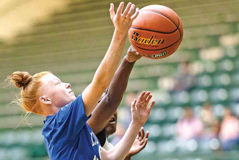 Mckayden Nelson was fouled as She attempted to go to the basket during the scrimmage against the Lady Lions.  Photos by Charles Ballard