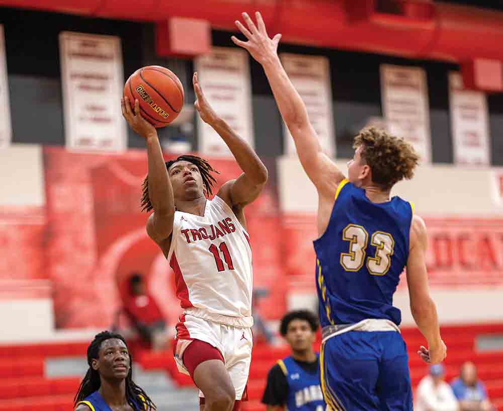 Noah Bradford takes it to the paint for a jumper and 2 more points for Coldspring.