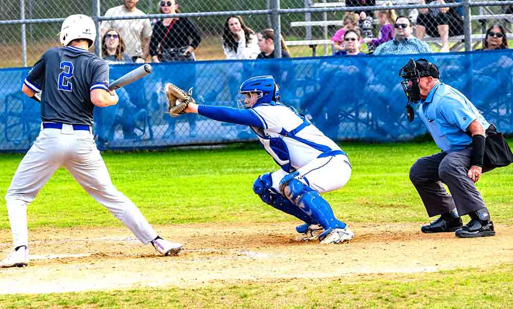 Steven Williams of Shepherd manned the plate against Big Sandy on Friday night.