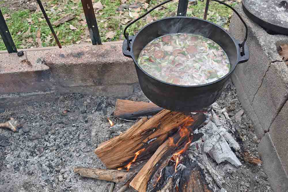 With all the rain this past week, Luke was forced to stick pretty close to home. He did manage to do a little outdoor cooking out by his little cabin. PHOTO BY LUKE CLAYTON